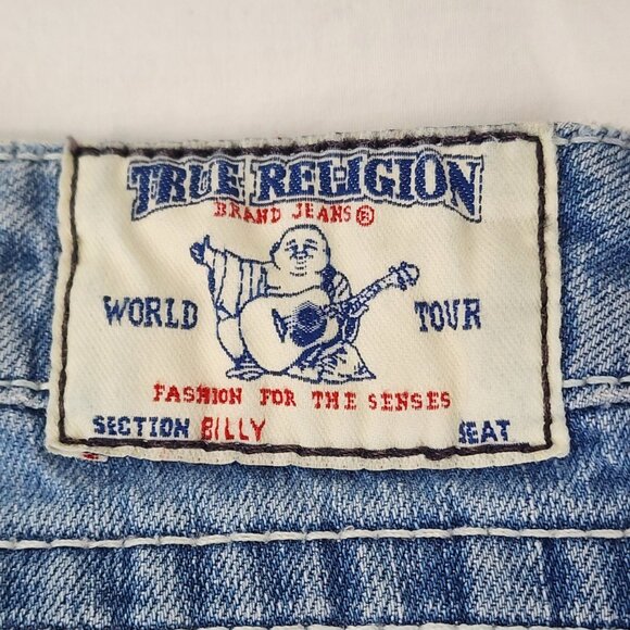 True Religion Billy Low Rise Straight Light Wash Denim Y2K 00s Made in USA Sz 32 - Picture 11 of 16